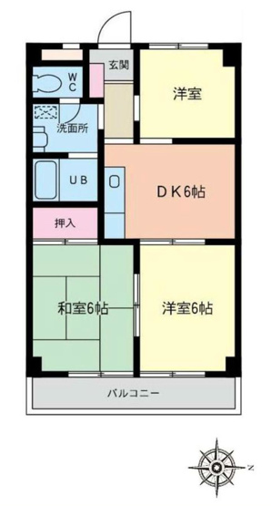 【間取り】 | ダイホ―プラザ相模原 | 3DKは、ダイニングキッチンと3つの居室がある間取りです。ファミリー層や、個室を複数必要とするご家庭に適しています。食事スペースとくつろぎの場を分け、それぞれの個室も確保できるため、快適に過ごせます。