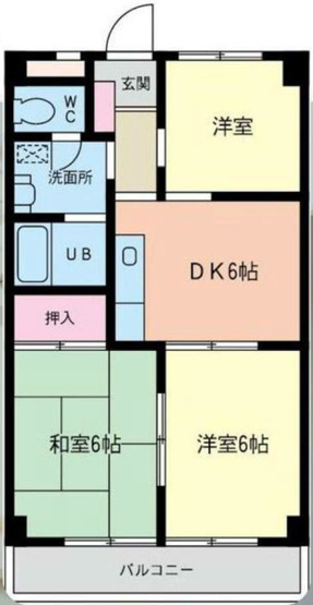 【間取り】 | ダイホ―プラザ相模原 | 3DKは、ダイニングキッチンと3つの居室がある間取りです。ファミリー層や、個室を複数必要とするご家庭に適しています。食事スペースとくつろぎの場を分け、それぞれの個室も確保できるため、快適に過ごせます。