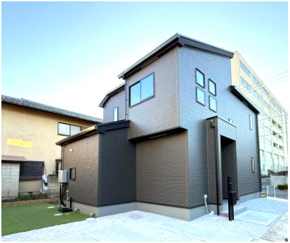 グラファーレ前橋市南町４期　新築戸建ての外観|南町に新築物件完成しました☆お洒落なデザインの外観です♪
いつでもご見学可能なのでお気軽にお問い合わせください。