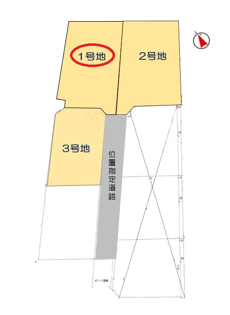 真岡市台町　全3区画の区画図|駅チカで多彩な商業施設も１キロ圏内に揃い、ご家族の快適な暮らしを支えます♪ハンディホームではご家族のスタイルに合った住まいをご提案します！