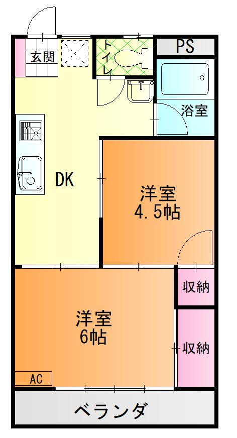 レ・ジュメル Ａの間取り