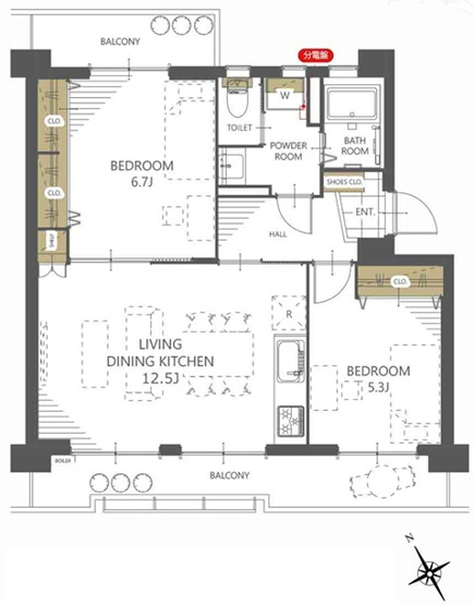 【間取り】 | S52064-東大路高野第二住宅　３号棟