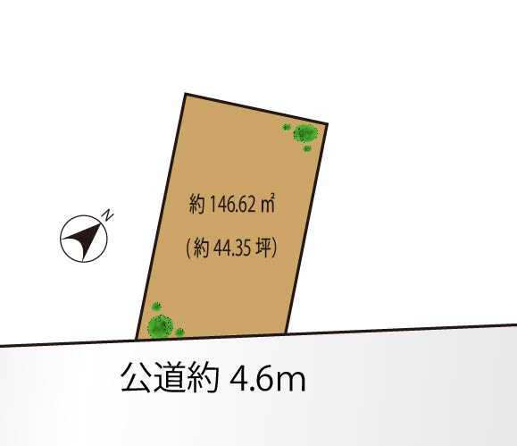 12/11　価格変更の土地図|設計しやすい土地形状です