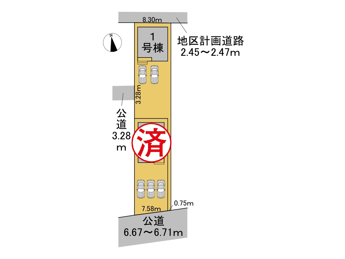 リーブルガーデン　各務原市蘇原東島町2丁目第2　全2区画分譲の区画図|■区画図
■YAMADA電機の　ヤマダ不動産　株式会社リライフ　
いつでもお問合わせ下さい。