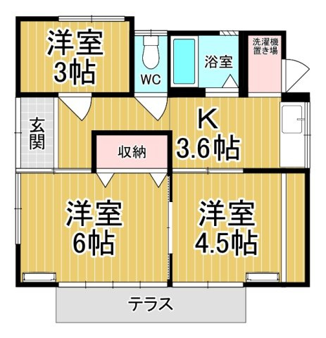 【間取り】 | 粕谷貸家 | ファミリーさん向けのお部屋です♪