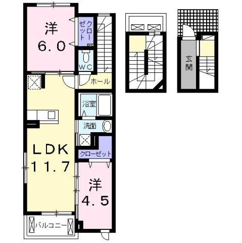 【間取り】 | ラ　グランド　メイル
