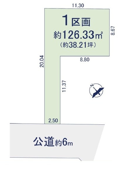 鶴ヶ島市富士見売地の土地図