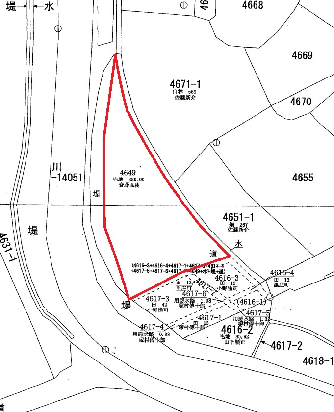 里見4649売地の土地図