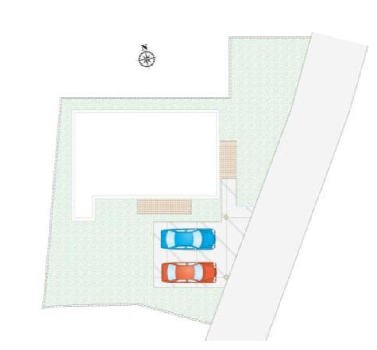 前橋市箱田町（平屋）新築住宅の区画図|駐車場並列２台以上ご用意しています！