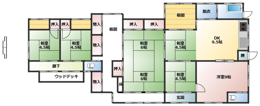 天花3丁目貸家の間取り