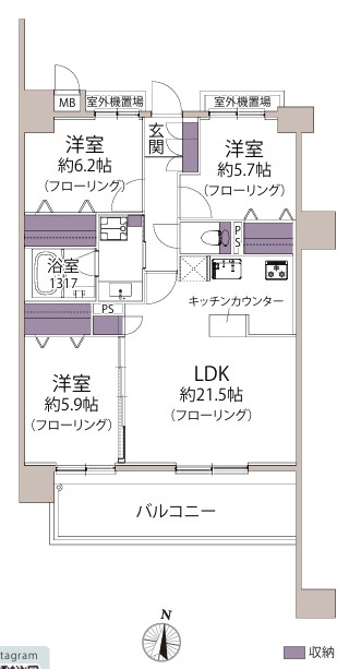 レークサイド野多目の間取り