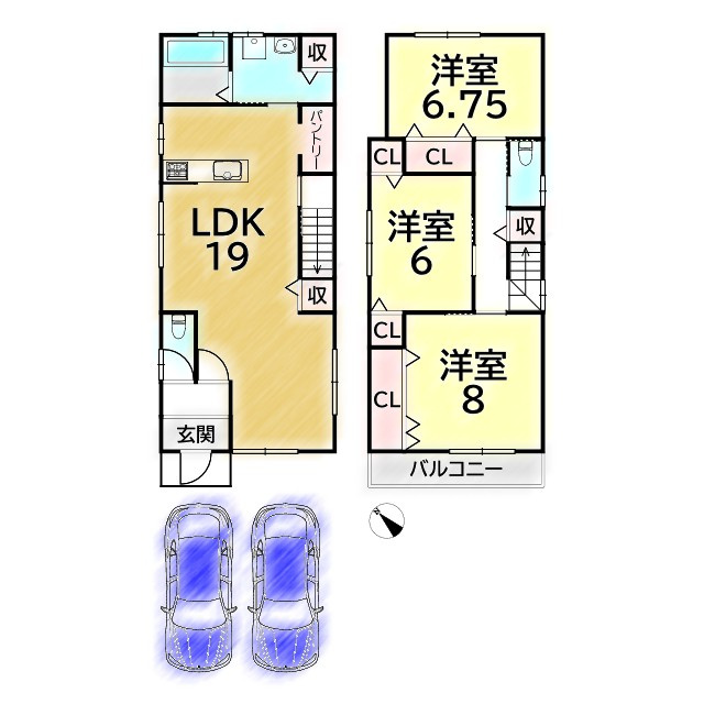 大宮一ノ井町 新築戸建(1号地)の間取り