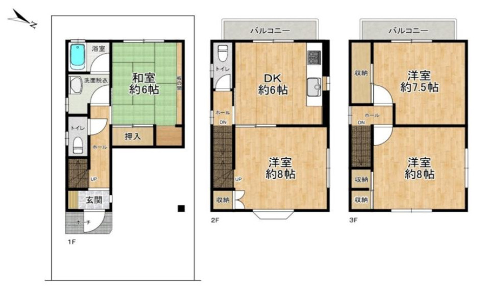 浜寺石津町中　中古建ての間取り