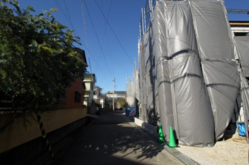 介良乙　新築戸建　3号棟（全4区画）の前面道路含む現地写真