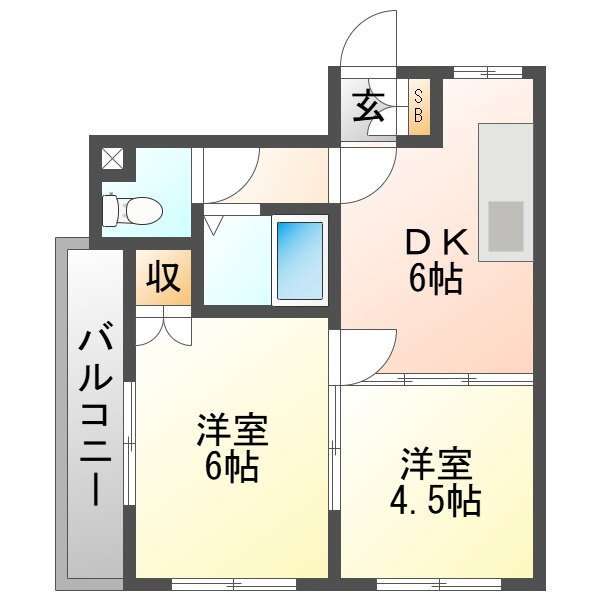 大阪市淀川区三津屋北２丁目の賃貸マンションの間取り