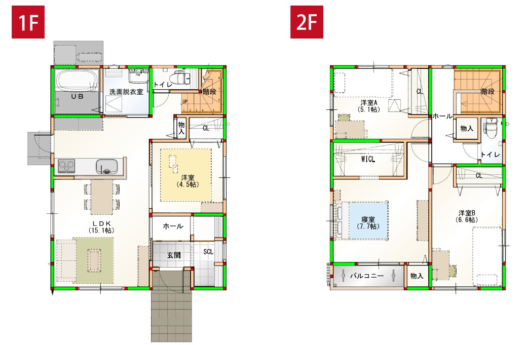 いの町枝川　新築戸建　⑪（全2区画）【内覧可能】の間取り|4LDK+SCL+WIC　