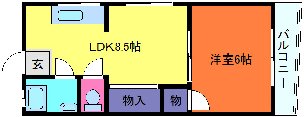 西灘マンションの間取り
