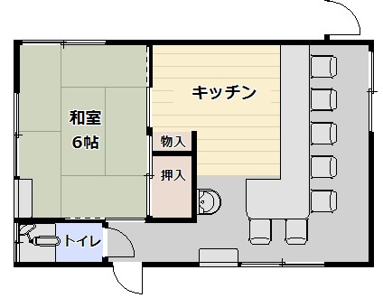 米子市朝日町事業用貸店舗の間取り