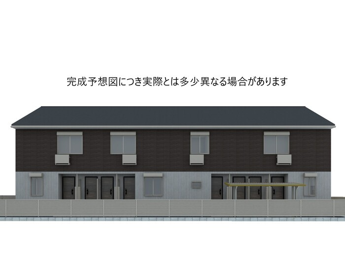 熊本市南区白藤２丁目のアパートの外観パース