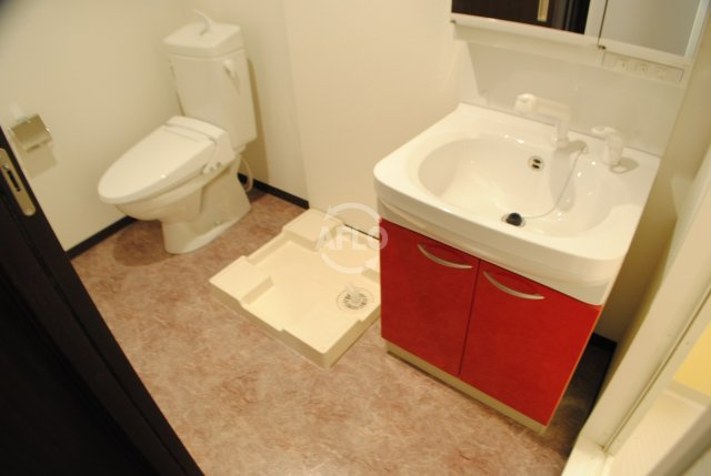 ラ・フォーレ松ヶ枝町Ⅲの設備|ラ・フォーレ松ヶ枝ⅠⅠⅠ　脱衣スペースに洗濯機置き場