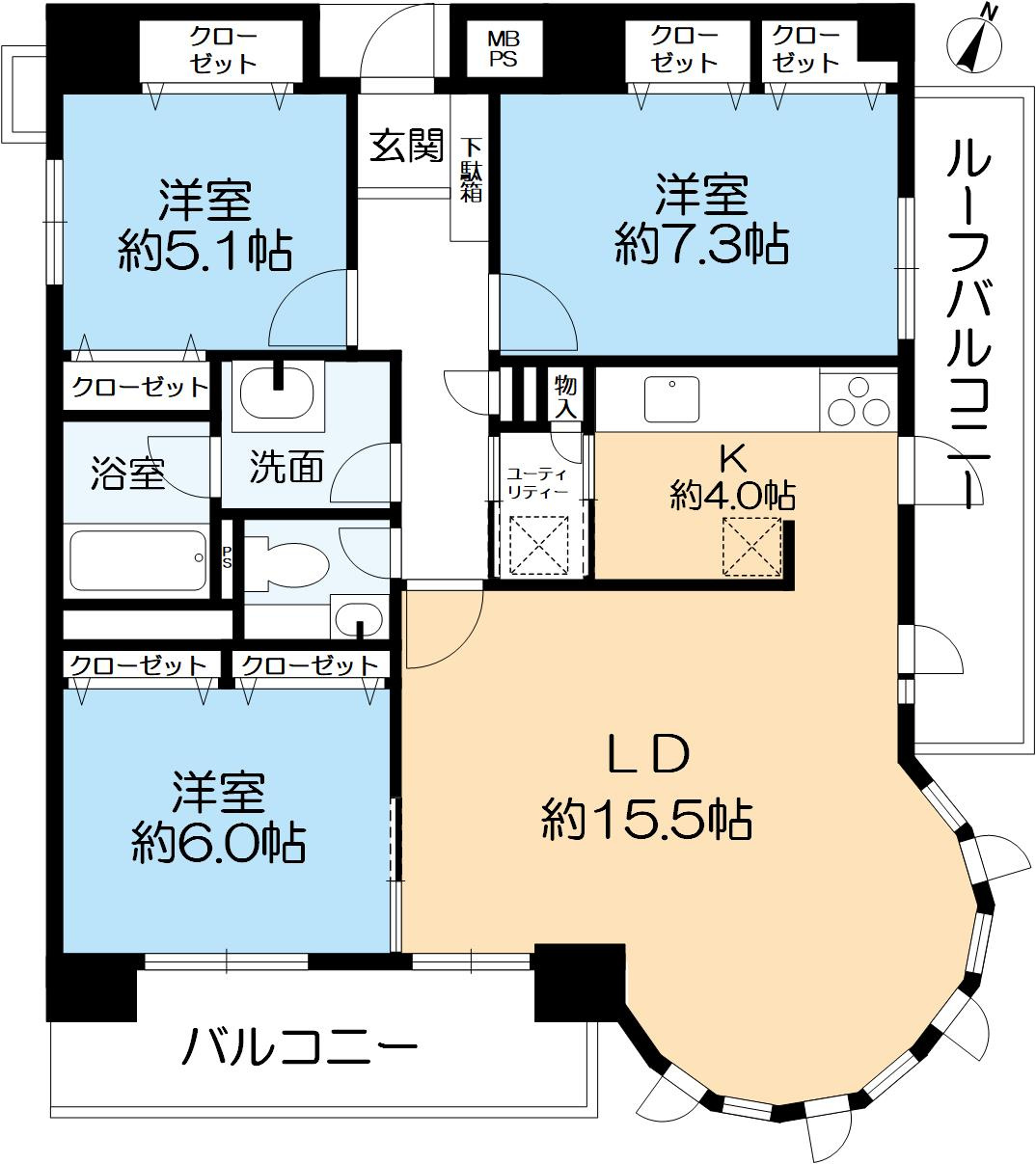 コスモシティ三宮東の間取り