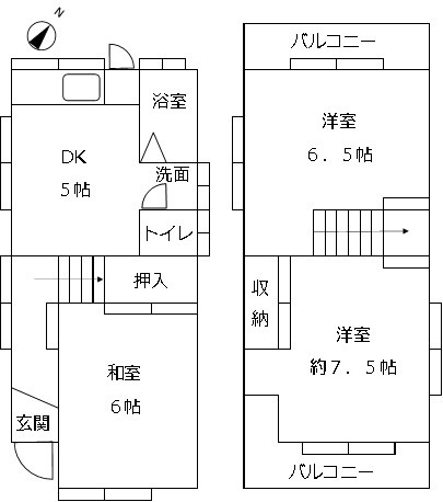 垂水区福田2丁目貸家の間取り