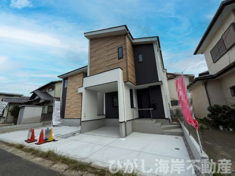 茅ヶ崎市赤羽根　新築戸建　全2棟　の前面道路含む現地写真|現地外観