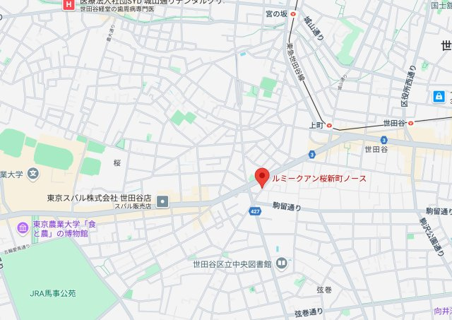 ルミークアン桜新町ノースの地図