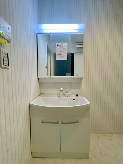 茅ヶ崎市南湖4丁目　新築戸建の独立洗面台|三面鏡化粧台