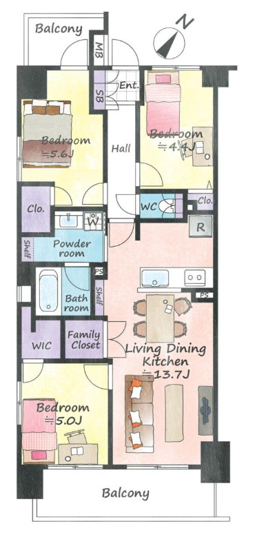 クリオ新子安六番館【仲介手数料無料】ペット可♪の間取り