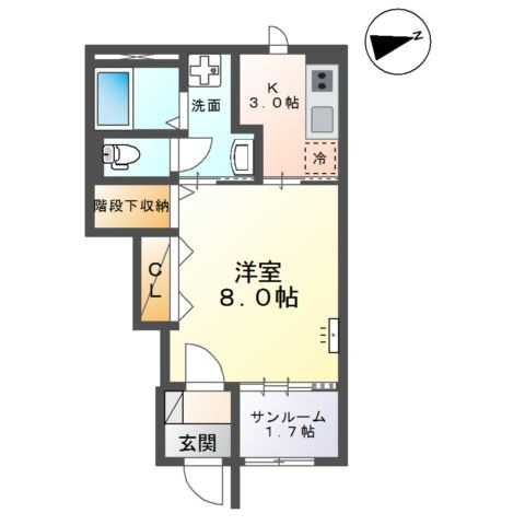 富山市神通本町新築アパートの間取り