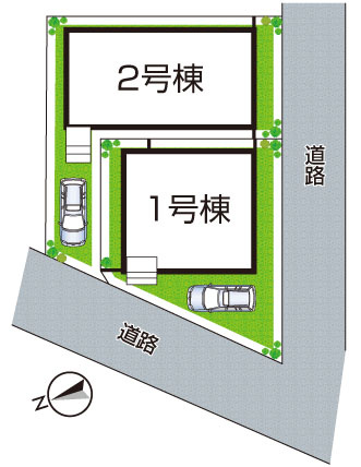 豊中市本町　第4期　新築一戸建ての区画図|全2区画
