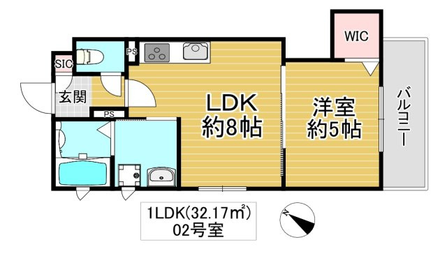 大阪市鶴見区茨田大宮４丁目のアパートの間取り