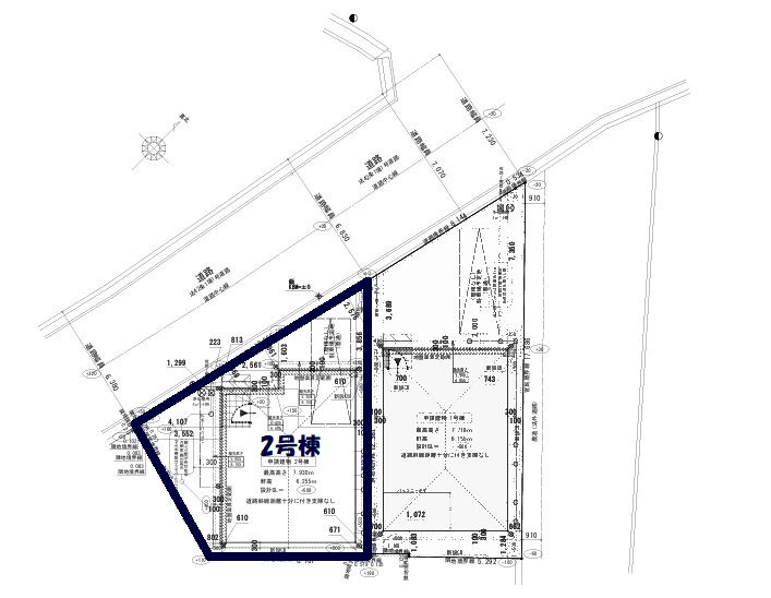高知市旭天神町 第1-2号棟　新築戸建ての土地図|2号棟