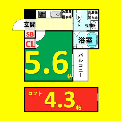 CRASTINE高畑　名古屋市賃貸　仲介手数料無料の間取り