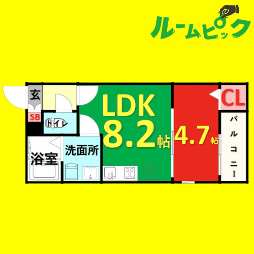 CRASTINE的場町(クラスティーネマトバチ　名古屋市賃貸　仲介手数料無料の間取り