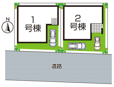 枚方市船橋本町　第1期　新築一戸建ての区画図|全2区画