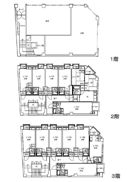 神戸市東灘区住吉宮町　店舗付住宅の間取り