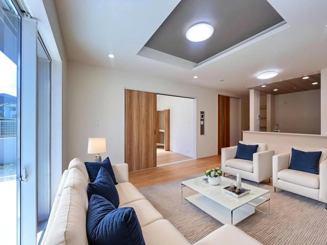 練馬区高松1丁目　ZEH水準×制震　長期優良住宅の居間・リビング|イメージ