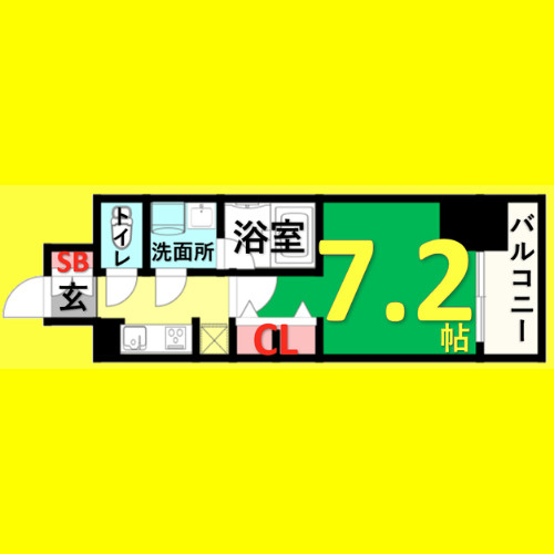 エス・キュート 丸の内(旧S-RESIDENCE丸の内North)　名古屋市賃貸　仲介手数料無料の間取り