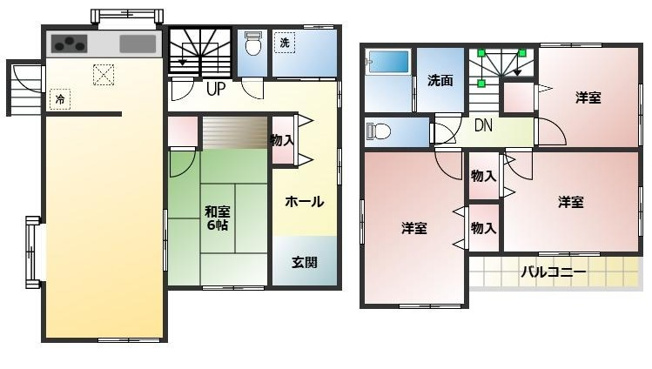 【間取り】 | 【眺望良し】桐生市堤町1丁目　4LDK