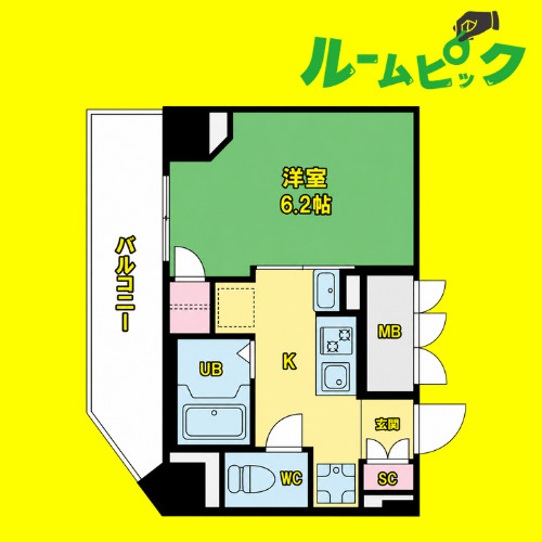 ヒルズ・フドー　名古屋市賃貸　仲介手数料無料の間取り