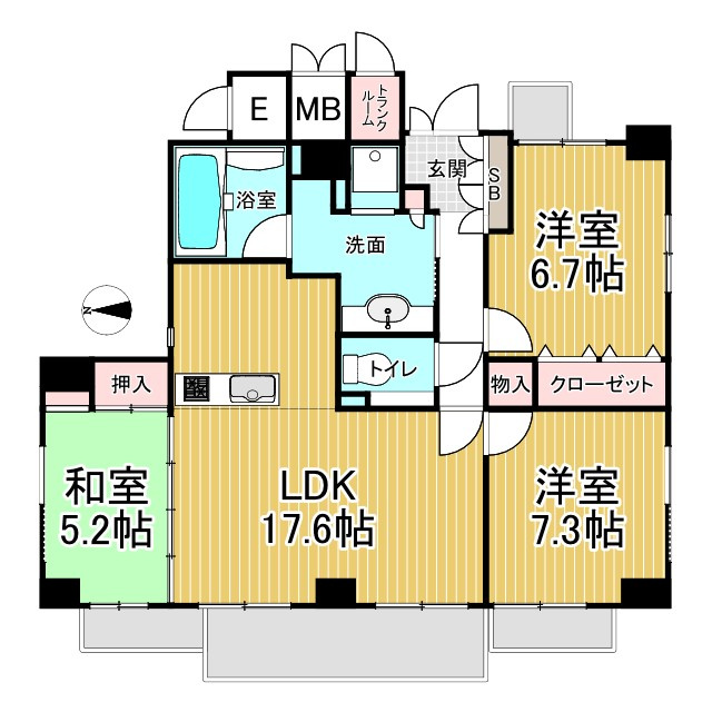 御所西夷川町アーバンライフの間取り