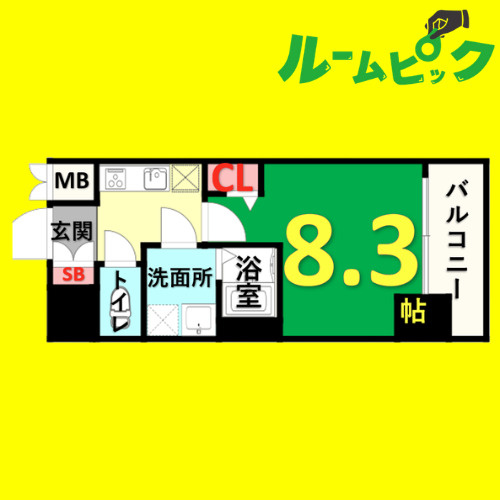 プレサンス池下トレス　名古屋市賃貸　仲介手数料無料の間取り