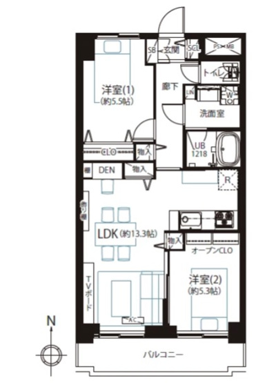 【間取り】 | ★仲介手数料無料★グローリア初穂横浜(SOHO利用可能です）