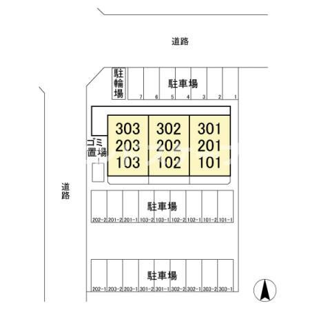 ローズウィング参番館の区画図|高崎、前橋、伊勢崎エリアのお部屋探しはエンドスケープまで！お客様の理想お聞かせ下さい♪