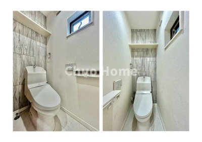 【トイレ】 | 葛飾区水元2丁目中古住宅 | 【トイレ】 収納スペースをしっかりと確保した温水洗浄便座機能付きトイレ。温水洗浄便座は清潔にお使いいただくための大切なアイテムです。