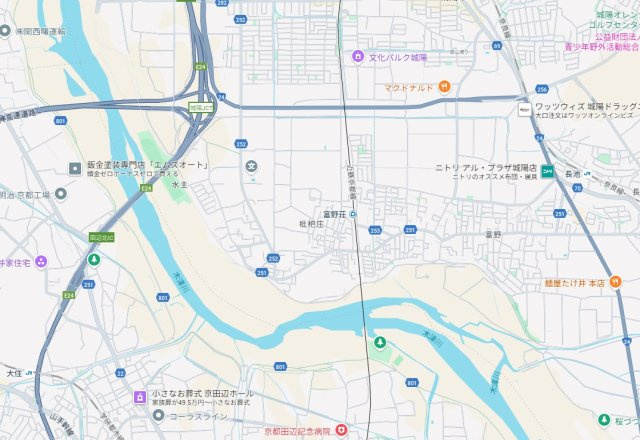 城陽市枇杷庄島ノ宮　第1期　新築一戸建ての地図