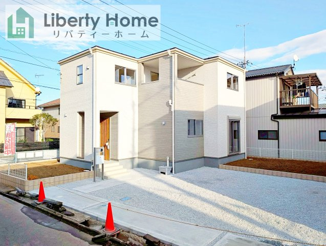 境町第6　新築戸建　１号棟の外観|ご予約をいただければ、『平日の空いた時間』『周辺物件まとめて見たい』『1件だけ見たい』ももちろん可能です♪
お気軽にお問合せください♪