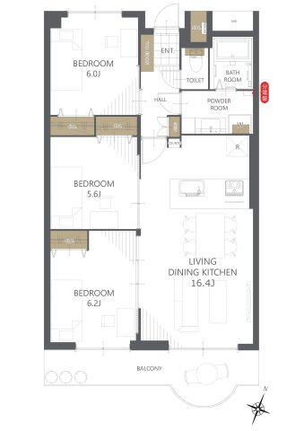 【間取り】多賀城ロジュマンＡ棟 